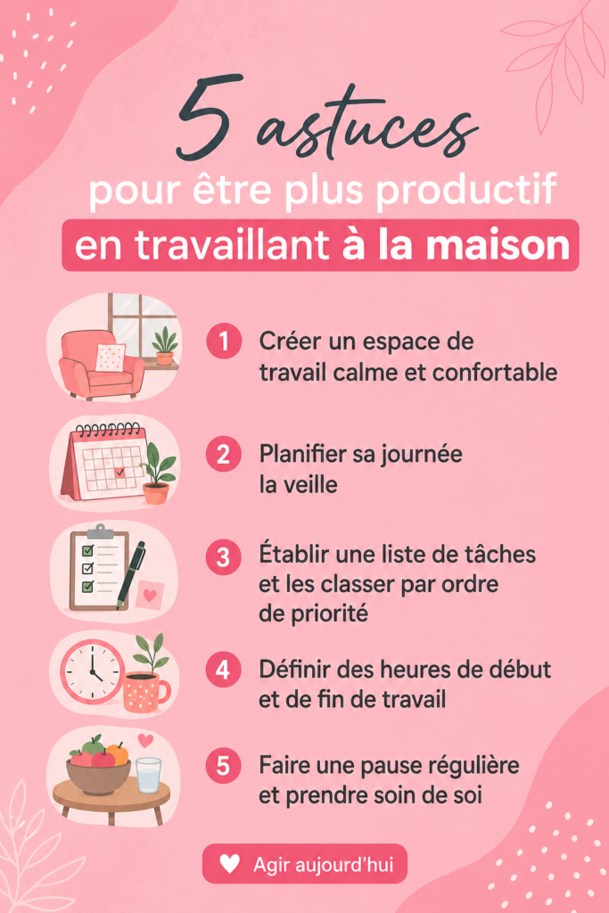Espace de travail à domicile bien organisé et inspirant