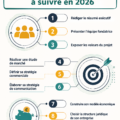 Un business plan bien structuré sur un bureau avec un ordinateur et des fournitures de bureau.