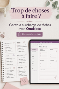 Femme utilisant OneNote sur un ordinateur pour gérer ses tâches