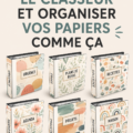 Un bureau organisé avec des documents rangés sans classeurs, illustrant une méthode d'organisation moderne.