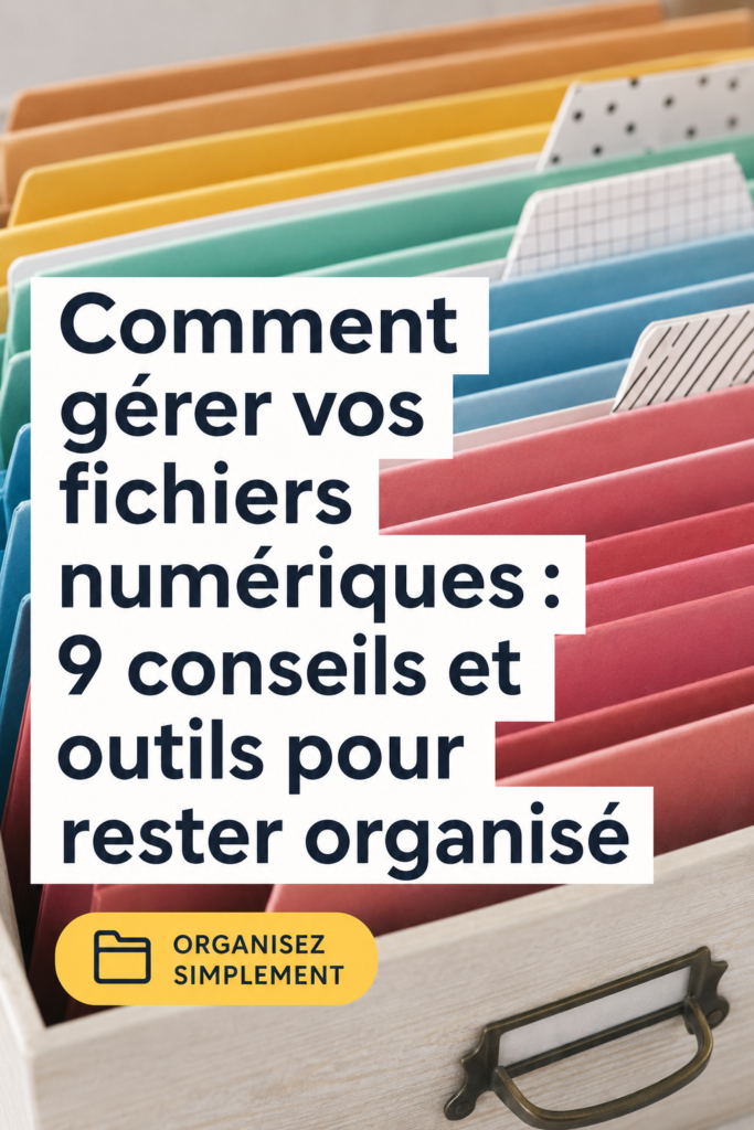 Femme utilisant un ordinateur portable pour organiser ses fichiers numériques.