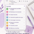 Capture d'écran de l'application OneNote avec une interface organisée