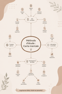 Une illustration d'une carte mentale colorée pour le mind mapping.