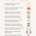 Femme souriante travaillant avec un calendrier, illustrant la gestion du temps