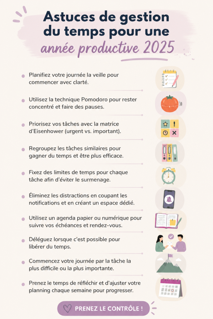 Femme souriante travaillant avec un calendrier, illustrant la gestion du temps