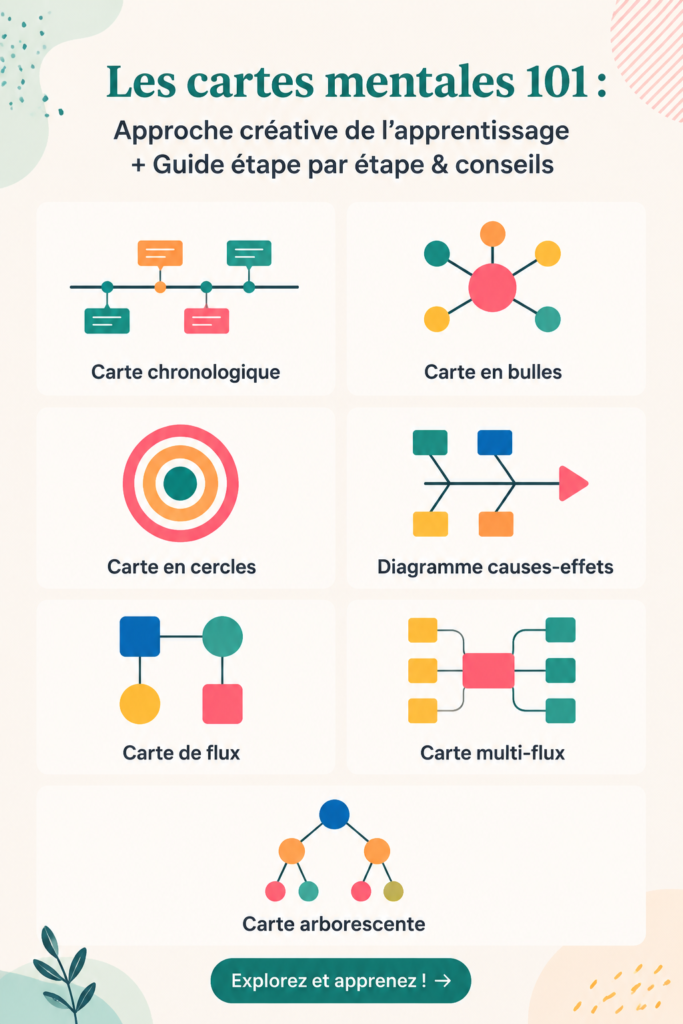 Une carte mentale illustrant des idées de manière créative et structurée.