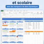 Un magnifique calendrier scolaire dynamique affichant des dates clé et des événements importants.