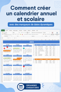 Un magnifique calendrier scolaire dynamique affichant des dates clé et des événements importants.