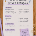 Fiches de révision illustrant des concepts de français pour le brevet