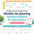 Capture d'écran d'un modèle de planning hebdomadaire sur Google Sheets
