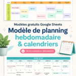Capture d'écran d'un modèle de planning hebdomadaire sur Google Sheets