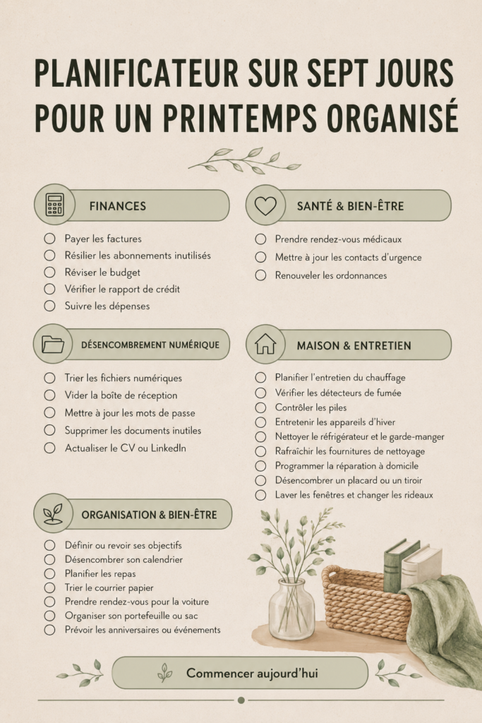 Femme heureuse organisant son espace avec un planner