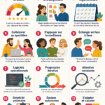 Illustration des principes de la méthode agile pour la gestion de projets.