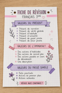 Fiche de révision en français pour collégiens