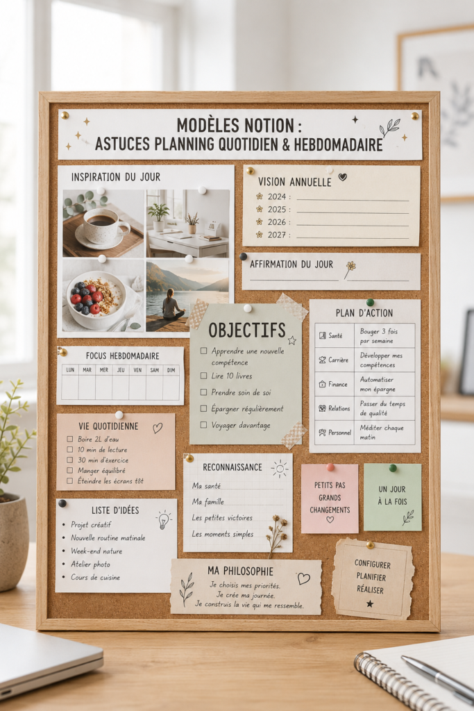 Template Notion pour la planification quotidienne