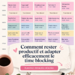 Femme souriante utilisant un agenda pour pratiquer le time blocking
