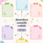Une femme lisant un livre sur les troubles conatifs et volitifs.