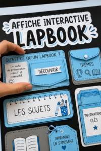 Affiche interactive colorée conçue pour un projet éducatif.