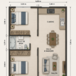 Aménagement chaleureux d'un petit appartement moderne avec des éléments de décoration.