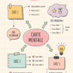 Illustration d'une carte heuristique colorée et organisée, symbolisant la créativité.