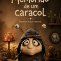 Couverture du livre 'Memórias de um caracol' mettant en avant les thèmes de souvenirs et d'émotions.