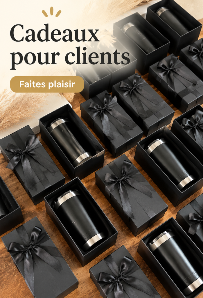 Idées de cadeaux pratiques pour les clients sur une table