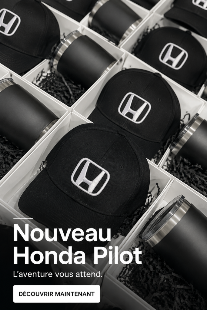 Vue avant du nouveau Honda Pilot sur route.
