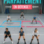 Une femme en position de défense sur le terrain, montrant une technique de positionnement