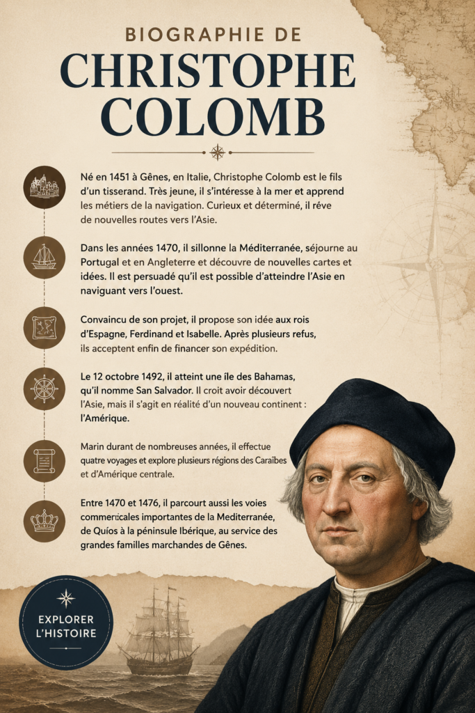 Portrait historique de Christophe Colomb en explorateur