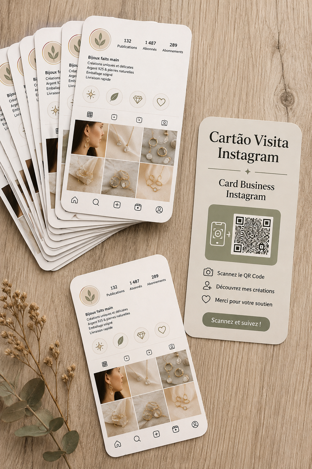 Exemple de carte de visite Instagram professionnelle pour un entrepreneur
