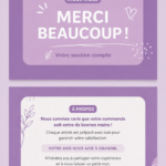 Carte de remerciement personnalisée sur fond pastel