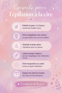 Femme appliquant de la cire pour dépilation avec un sourir de satisfaction
