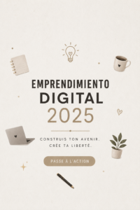 Femme entrepreneure travaillant sur son projet digital en 2025.