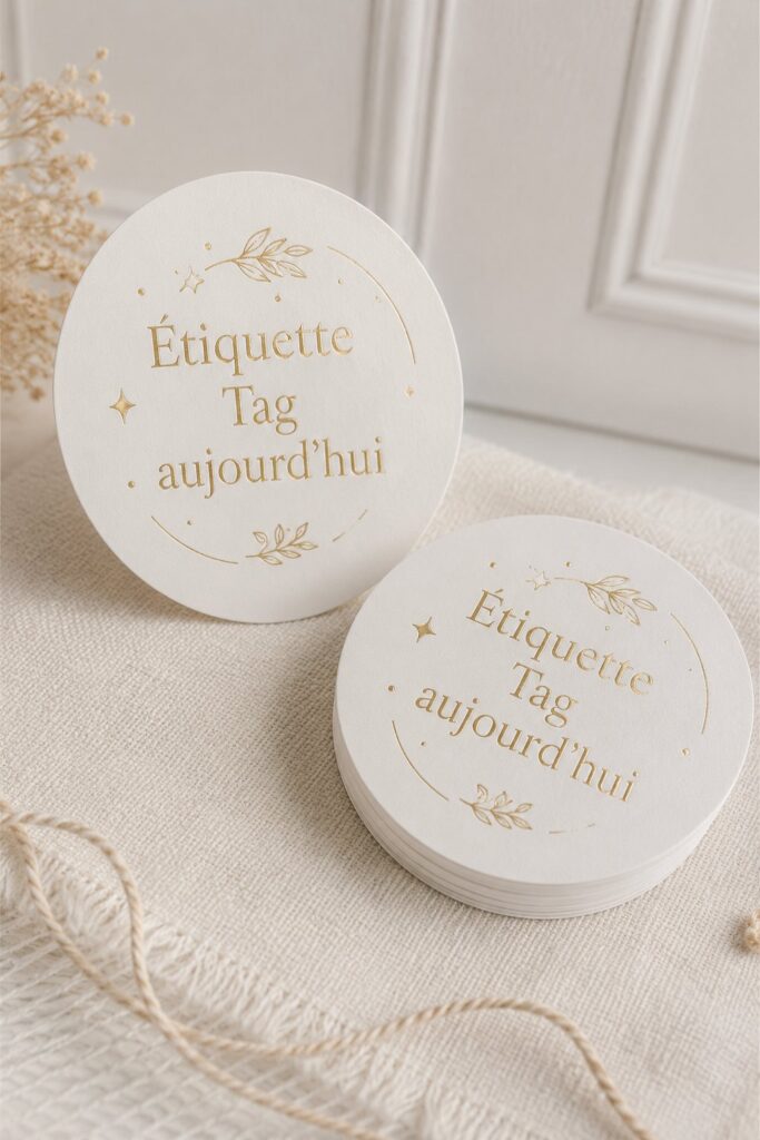 Étiquettes en stamping foil personnalisées et créatives.