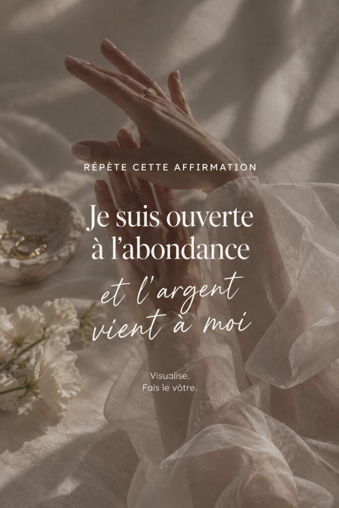 Fond d'écran inspirant représentant des affirmations positives sur l'abondance