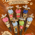 Chien heureux avec un cadeau de fête