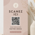 Illustration d'un code QR affiché dans un restaurant pour accéder au menu