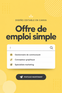 Une offre d'emploi attractive créée sur Canva avec un design moderne.