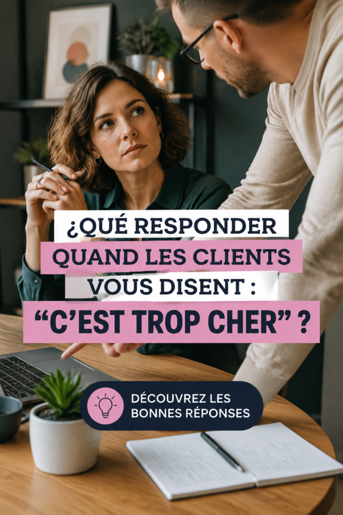 Femme entrepreneuse répondant à un client concernant le prix de son produit.