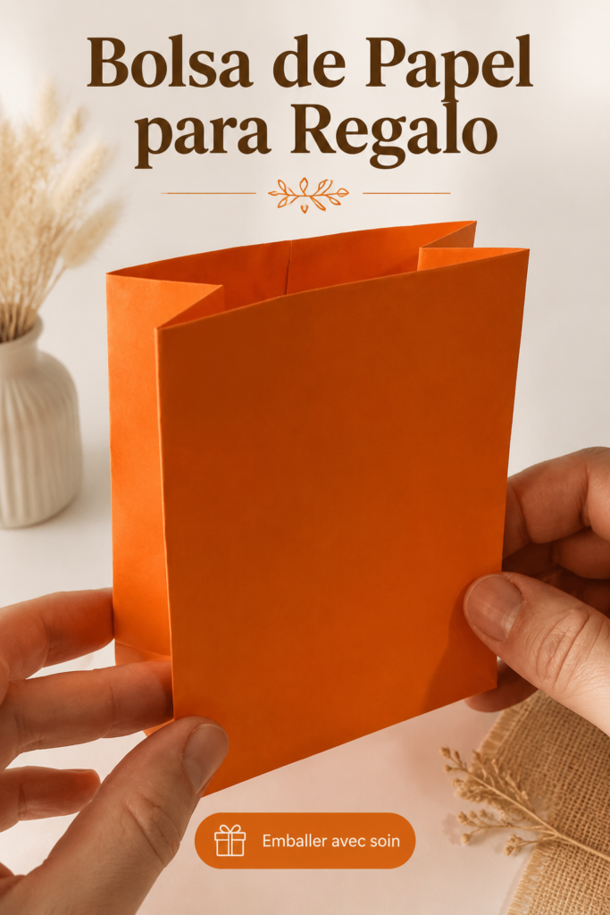 Sac en papier élégant pour emballer un cadeau de manière stylée.