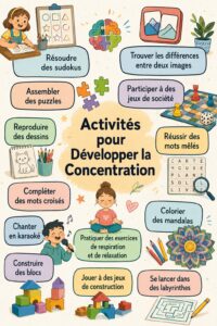 Femme concentrée sur son travail avec des activités organisées autour d'elle