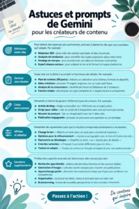 Une femme utilisant Gemini pour créer du contenu