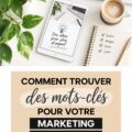 Femme en train d'écrire des mots-clés pour un marketing de contenu réussi.