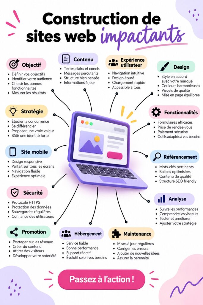 Illustration d'un site web professionnel et captivant pour les femmes entrepreneures.