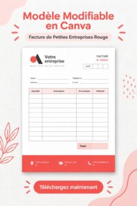 Exemple de modèle de facture personnalisé sur Canva