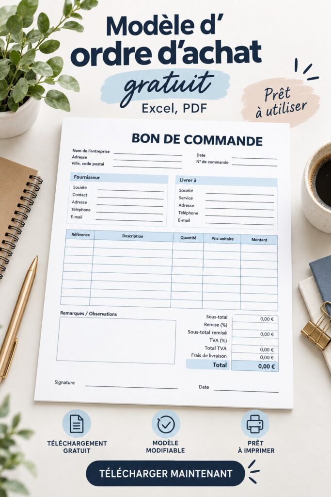Femme créant un bon de commande sur son ordinateur