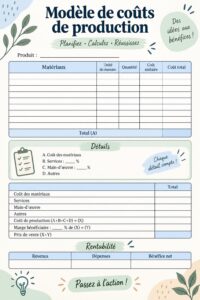 Femme entrepreneuse utilisant un modèle de budget pour sa production.