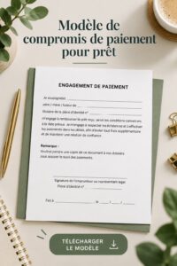 Femme rédigeant un modèle de compromis de paiement pour un prêt