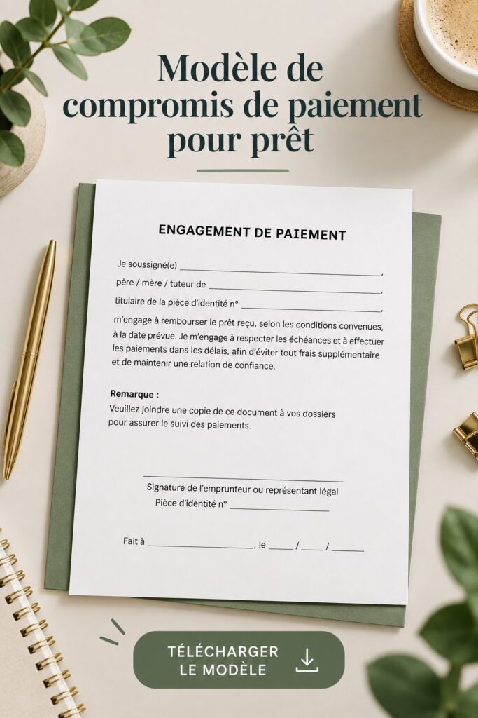 Femme rédigeant un modèle de compromis de paiement pour un prêt