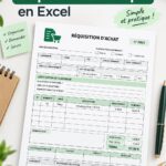 Modèle de demande d'achat en Excel avec des colonnes organisées.